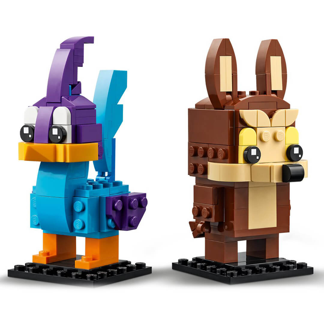 LEGO BrickHeadz 40559 Struś Pędziwiatr i Wiluś E Kojot ułożone