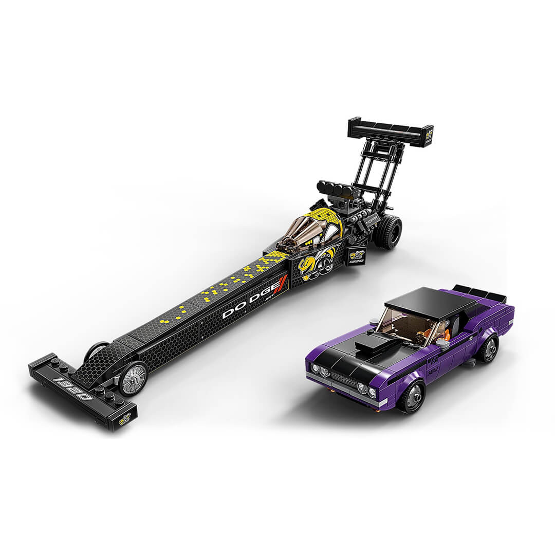 LEGO Speed Champions 76904 Mopar Dodge SRT Top Fuel Dragster i 1970 Dodge Challenger TA ułożone